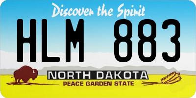 ND license plate HLM883