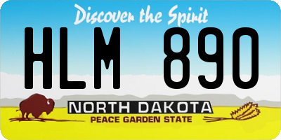 ND license plate HLM890