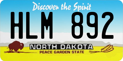 ND license plate HLM892