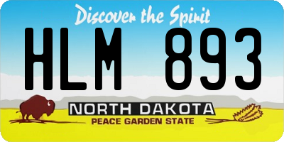 ND license plate HLM893