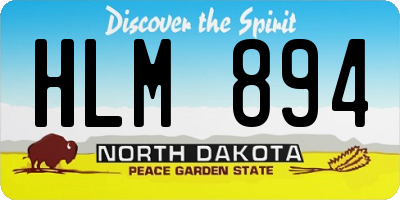 ND license plate HLM894