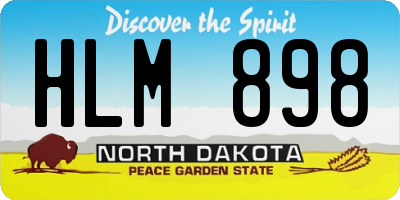 ND license plate HLM898