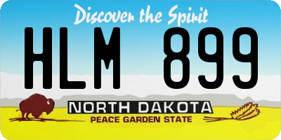 ND license plate HLM899