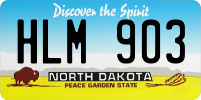 ND license plate HLM903