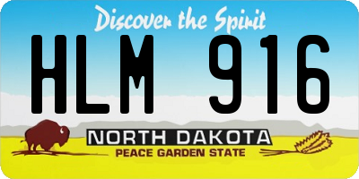 ND license plate HLM916