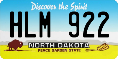 ND license plate HLM922
