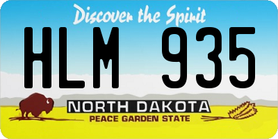 ND license plate HLM935