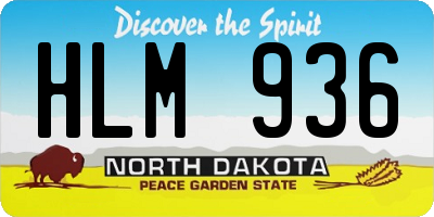 ND license plate HLM936