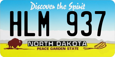 ND license plate HLM937