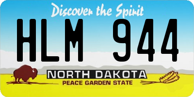 ND license plate HLM944