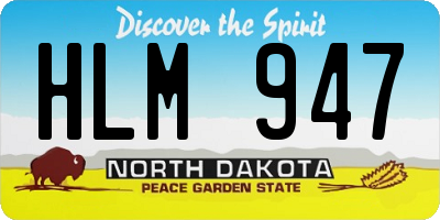 ND license plate HLM947