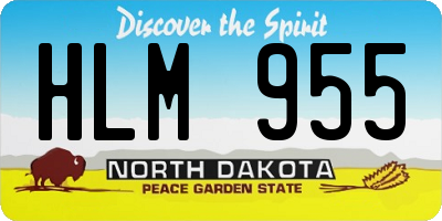 ND license plate HLM955