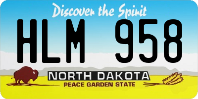 ND license plate HLM958
