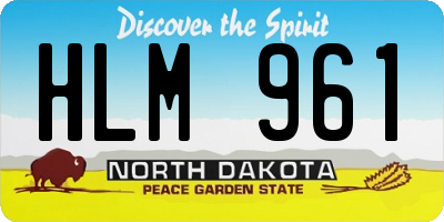 ND license plate HLM961