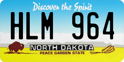ND license plate HLM964