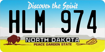 ND license plate HLM974