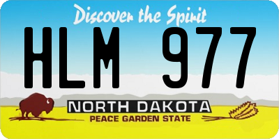 ND license plate HLM977