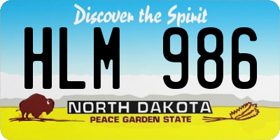 ND license plate HLM986