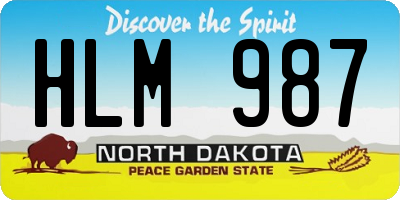 ND license plate HLM987
