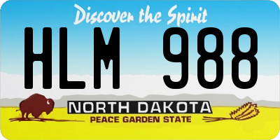 ND license plate HLM988