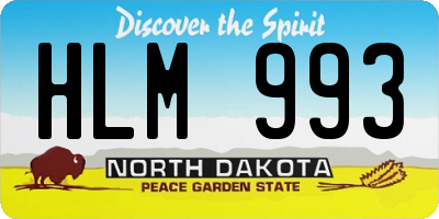 ND license plate HLM993