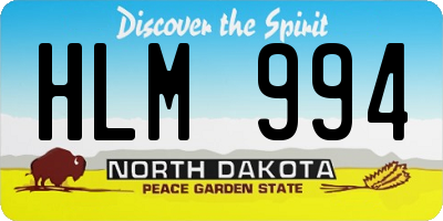 ND license plate HLM994