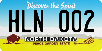 ND license plate HLN002