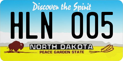 ND license plate HLN005