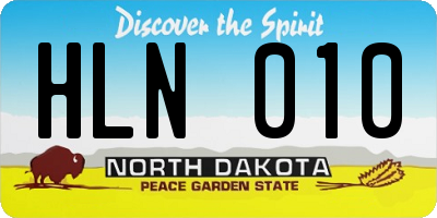 ND license plate HLN010