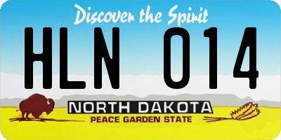 ND license plate HLN014