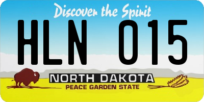 ND license plate HLN015
