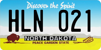 ND license plate HLN021