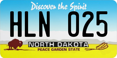 ND license plate HLN025