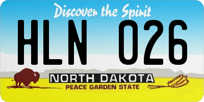 ND license plate HLN026