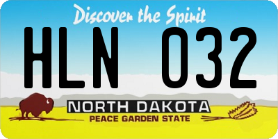 ND license plate HLN032