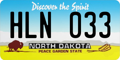 ND license plate HLN033