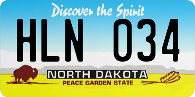 ND license plate HLN034