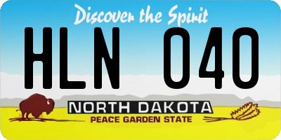 ND license plate HLN040