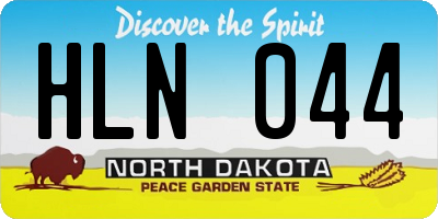 ND license plate HLN044