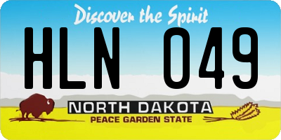ND license plate HLN049