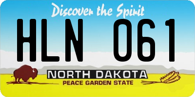 ND license plate HLN061
