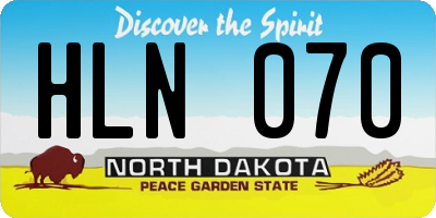 ND license plate HLN070