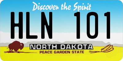 ND license plate HLN101