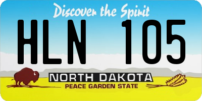 ND license plate HLN105