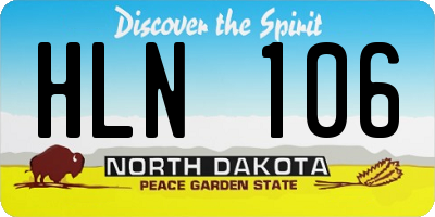 ND license plate HLN106