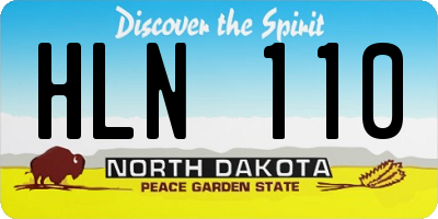 ND license plate HLN110