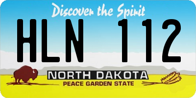ND license plate HLN112