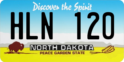 ND license plate HLN120