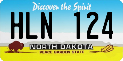 ND license plate HLN124
