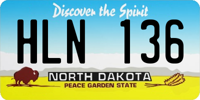 ND license plate HLN136